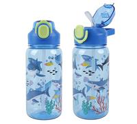 MHwan Kids Water Bottles, 600ml, Leakproof, Sturdy and Drop-Resistant, BPA-Free, One-Touch Opening, Water Bottle with Straw and Detachable Shoulder Strap, Ideal for Boys and Girls for School