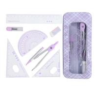 MHwan Maths Set, a Complete Learning Kit, Equipped with a Sturdy and Exquisite Shock-Proof Outer Box, Maths Sets for Secondary School that Is Loved by Children is Durable and Not Easy to Break(Purple)