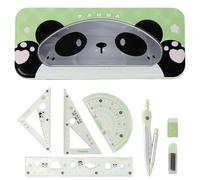 MHwan Maths Sets, 7 Pcs Cute Strong and durable Shell, a High-Quality Geometry Sets for Secondary School Loved by Children, Protractor compass Set Suitable for Middle School Mathematic