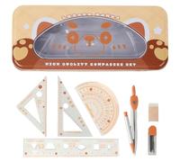 MHwan Maths Sets, 7 Pcs Cute Strong and durable Shell, a High-Quality Geometry Sets for Secondary School Loved by Children, Protractor compass Set Suitable for Middle School Mathematic