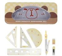 MHwan Maths Sets, 7 Pcs Cute Strong and durable Shell, a High-Quality Geometry Sets for Secondary School Loved by Children, Protractor compass Set Suitable for Middle School Mathematic