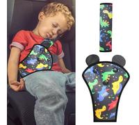 MHwan Seat Belt Pads, 2 Pcs Breathable and Skin-Friendly Seatbelt Covers Kids, Wear-Resistant and Durable for All Seasons, Cute Dinosaur Seatbelt Pad accompany Children on Their Journey