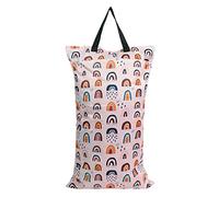 MHwan Wet Bag, 40x70cm Waterproof Large Double Zipper Wet Swimsuit Bag, Reusable Wet Bags for Babies, Suitable for Baby Diaper, Gym, Beach, Pool Wet Bag (Pink)