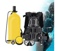 MhWrughts Portable Diving Tank Kit 3000PSI, 3L4L Scuba Tank with Adjustable Backpack Harness, Mini Scuba Equipment for Recreational Diving Emergency Backup Green3L-B