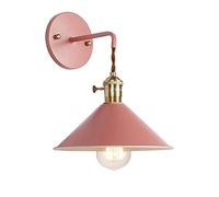 MHXZKHL Macaron Wall Lamp Nordic Style E27 Edison Lamp Holder Candle Wall Light Frosted Shade Wall Sconces for Bedside Lamps Vanity Lights(Size:No Bulb,Color:pink)
