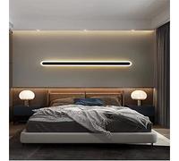 MHXZKHL Modern Long Strip LED Wall Lamp Nordic Style Linear Wall Light Aluminum Indoor Background Wall Sconce For Bedside Hallway Stairs(Size:80CM, 34W,Color:Black, 3 Colour)
