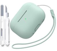 MHYALUDO Compatible with AirPods Pro 2nd Generation Case Cover, Anti-Fall Soft Silicone Shock-Absorbing Compatible with AirPods Pro Case Skin Touch with Lanyard and Cleaning Kit, Turquoise
