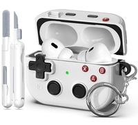 MHYALUDO Compatible with AirPods Pro 2nd Generation Case, Protective Player Design Cover with Front LED Visible, Drop Resistant for AirPods Pro 2/1 (2023/2022/2019), Gaming-Style, White