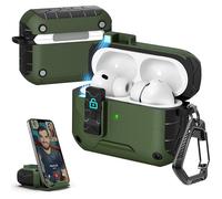 MHYALUDO Compatible with AirPods Pro 3rd Generation Case, Anti-Scratch Cover with Magnetic, Charging Port Dust-Proof & Stand Design with Automatic Lock for Airpods Pro 3 Case, Frosted green