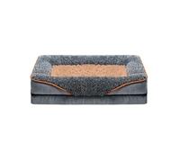 MHYESA Pet Cushion Deluxe Pet Bed, Removable Washable Dog Cat Sofa,Polyester With PP Cotton Fill, 75x50x12cm(Gray-Brown)