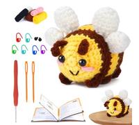MHYMX Crochet Kits for Beginners Adults, Crochet Set Beginners Crochet Kit Crochet Animals Starter Kit Hand-Knit Big Bee Knitting Kit with Step-by-Step Video Tutorials