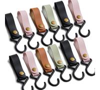 MHYMX S Hooks for Hanging, 12 Pcs S Shaped Hook with Leather Loop Outdoor Leather Camping Hook 16 X 2 cm Multifunctional Storage Hooks for Coat Rack Coat Kitchen