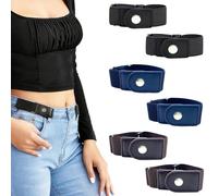 MHYMX Women's Belts, 3 Pairs Elastic Belt Ajustable No Buckle Belt Invisible Belt Loops for Trousers Quick Release Belts for Jeans Stretch Belt for Women Mens
