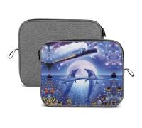 MHYRAC 13inch Laptop Case, Dolphin Train Snowflake Laptop Sleeve