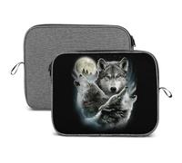 MHYRAC 13inch Laptop Case, Three Wolf And Moon Snowflake Laptop Sleeve
