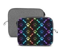 MHYRAC 14inch Laptop Case, Colorful Bones And Paw Snowflake Laptop Sleeve