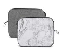 MHYRAC 14inch Laptop Case, Light White Marble Snowflake Laptop Sleeve