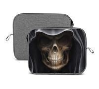 MHYRAC 14inch Laptop Case, Scary Skull Wearing Black Hat Snowflake Laptop Sleeve