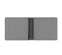 MHYRAC Coin Pocket, Black & White Stripe Leather Wallet, Bifold Credit Card Leather Slim Purse
