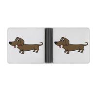 MHYRAC Coin Pocket, Dachshund Leather Wallet, Bifold Credit Card Leather Slim Purse