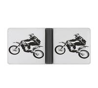MHYRAC Coin Pocket, Fashion Motocross Leather Wallet, Bifold Credit Card Leather Slim Purse