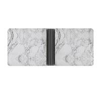 MHYRAC Coin Pocket, Light White Marble Leather Wallet, Bifold Credit Card Leather Slim Purse