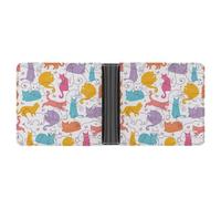 MHYRAC Coin Pocket, Thread Cat Cat Leather Wallet, Bifold Credit Card Leather Slim Purse