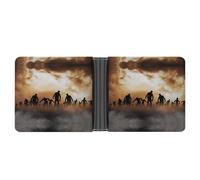 MHYRAC Coin Pocket, Zombies Dead Men Walking Body at Night Leather Wallet, Bifold Credit Card Leather Slim Purse