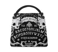 MHYRAC Cooler Bag, Cat Skull Head Witch Board Black Gothic Lunch Bag, Insulated Lunch Tote Bag for Work Camping Travel