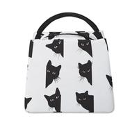 MHYRAC Cooler Bag, Cute Black Cat Group Lunch Bag, Insulated Lunch Tote Bag for Work Camping Travel