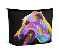 MHYRAC Cosmetic Bag, Colorful Greyhound Dog Makeup Bag, Portable Toiletry Bag with Zipper for Daily Use, Travel