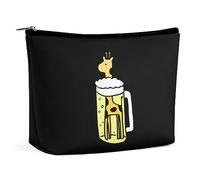 MHYRAC Cosmetic Bag, Cute Giraffe and Beer Makeup Bag, Portable Toiletry Bag with Zipper for Daily Use, Travel