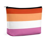 MHYRAC Cosmetic Bag, Lesbian Pride Flag Makeup Bag, Portable Toiletry Bag with Zipper for Daily Use, Travel