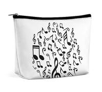 MHYRAC Cosmetic Bag, Music Notes Makeup Bag, Portable Toiletry Bag with Zipper for Daily Use, Travel