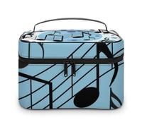 MHYRAC Cosmetic Bag, Polka Dot Music Note Makeup Bag, Leather Travel Toiletry Bag for Women