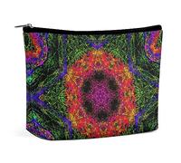 MHYRAC Cosmetic Bag, Psychedelic Kaleidoscope Makeup Bag, Portable Toiletry Bag with Zipper for Daily Use, Travel