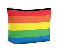 MHYRAC Cosmetic Bag, Rainbow Peace Love Makeup Bag, Portable Toiletry Bag with Zipper for Daily Use, Travel