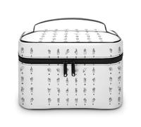 MHYRAC Cosmetic Bag, Sign Language Alphabet Makeup Bag, Leather Travel Toiletry Bag for Women