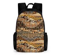 MHYRAC Daypack, African Style Patchwork Backpack, Rucksack with Pockets for Hiking Camping Travel
