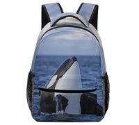 MHYRAC Durable Oxford Cloth Casual Daypack, Killer Whales Orca Backpack, College Bag for Boys, Girls, Travel, Sports
