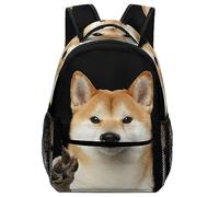 MHYRAC Durable Oxford Cloth Casual Daypack, Shiba Lnu Knock Backpack, College Bag for Boys, Girls, Travel, Sports