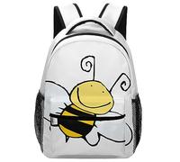 MHYRAC Durable Oxford Cloth Casual Daypack, Small Bee Backpack, College Bag for Boys, Girls, Travel, Sports
