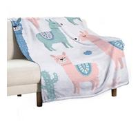 MHYRAC Flannel Blanket, Alpaca Cactus Throw Blanket for Couch Sofa Bed Office, Soft And Comfortable Without Pilling