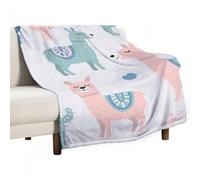 MHYRAC Flannel Blanket, Alpaca Cactus Throw Blanket for Couch Sofa Bed Office, Soft And Comfortable Without Pilling