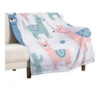 MHYRAC Flannel Blanket, Alpaca Cactus Throw Blanket for Couch Sofa Bed Office, Soft And Comfortable Without Pilling