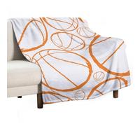 MHYRAC Flannel Blanket, Basketball Sports Pattern Throw Blanket for Couch Sofa Bed Office, Soft And Comfortable Without Pilling