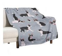 MHYRAC Flannel Blanket, Boston Terrier Dog Throw Blanket for Couch Sofa Bed Office, Soft And Comfortable Without Pilling