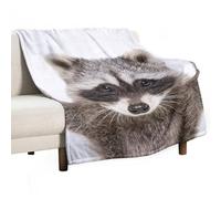 MHYRAC Flannel Blanket, Cute Raccoon Throw Blanket for Couch Sofa Bed Office, Soft And Comfortable Without Pilling