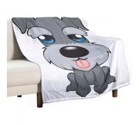 MHYRAC Flannel Blanket, Cute Schnauzer Dog Throw Blanket for Couch Sofa Bed Office, Soft And Comfortable Without Pilling