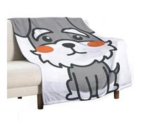 MHYRAC Flannel Blanket, Cute Schnauzer Dog Throw Blanket for Couch Sofa Bed Office, Soft And Comfortable Without Pilling
